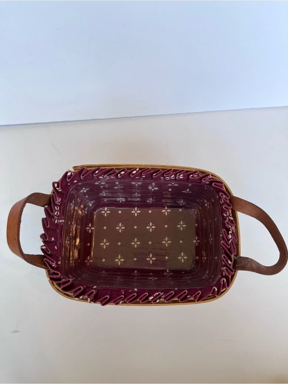 Vintage Longaberger Basket Small Market Basket Red Liner Farmhouse 1998